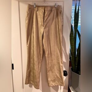 Halogen Gold Faux Leather Crop Pants NWT
